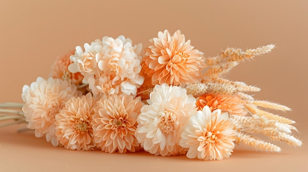 Boho Hortensia Harmony Rustic Bouquet met droge en wilde bloemen