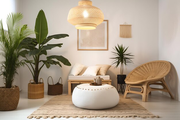 Boho interieur decor kamerGeneratieve AI afbeelding