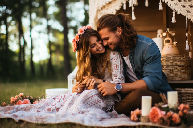 Boho Splendor Earthy Fall Wedding Amidst Nature's Beauty