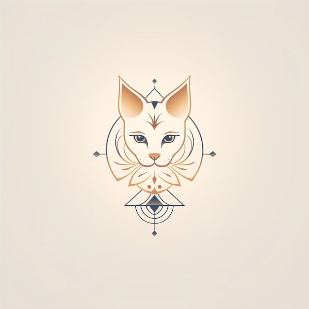 ボヘミアンスタイルの猫のロゴ