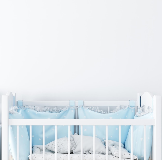 Boho style wall mockup in nursery for newborns