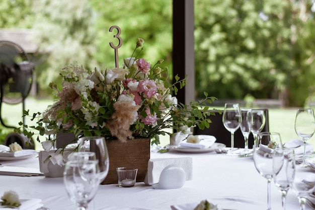 Boho wedding decor Wedding centerpieces arrangements with dried flowers floristry and candles boho style Wedding day