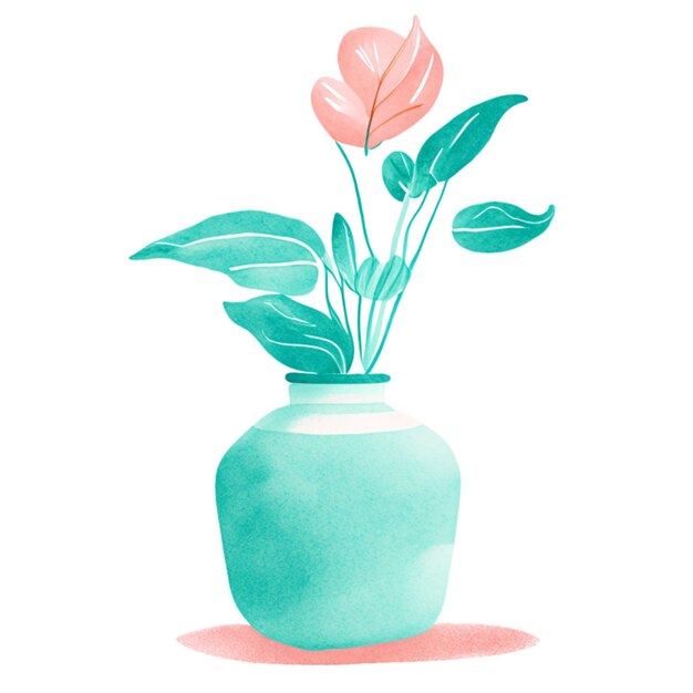 Foto boho con le piante in un vaso