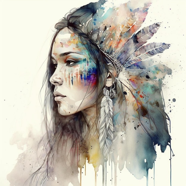 Boho Woman Watercolor