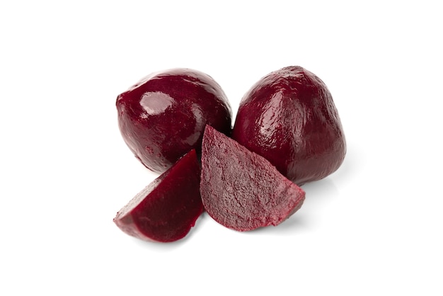 Boiled beetroot isolated on white background
