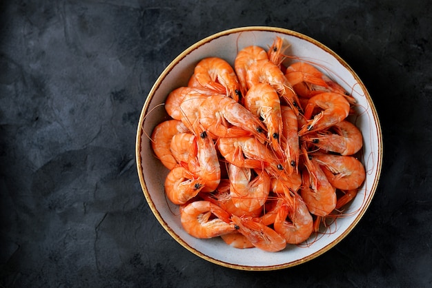 Boiled big sea prawns