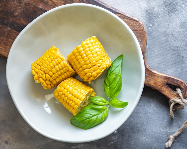 boiled cob corn cuisine fresh healthy meal food snack diet on the table copy space food background