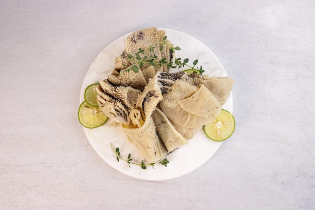 Boiled Cow Tripe or Babat Sapi Rebus