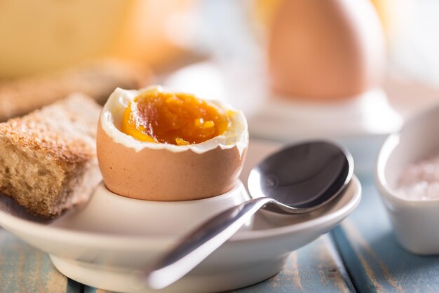 Boiled egg in eggcup