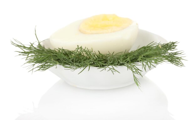 Boiled egg isolated on white