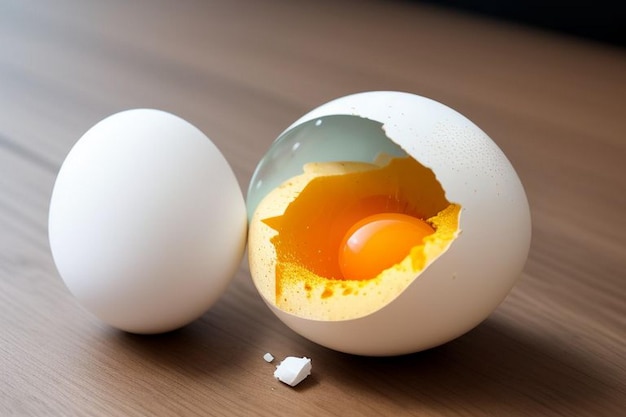 boiled egg on a white background