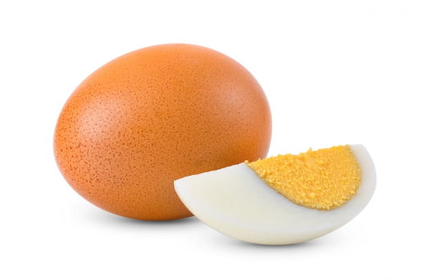 Boiled egg on white