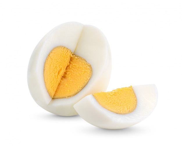 Boiled egg on white