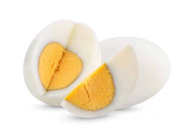 Boiled egg on white