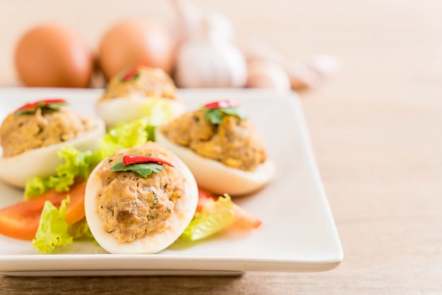 boiled egg with minced pork