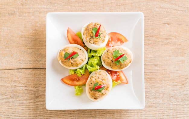 boiled egg with minced pork