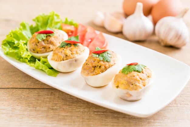 boiled egg with minced pork