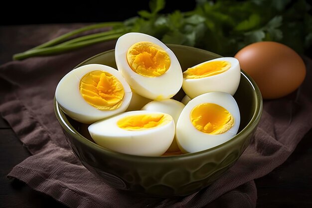 Фото Вареные яйца в миске