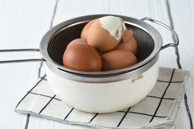 boiled eggs on plate