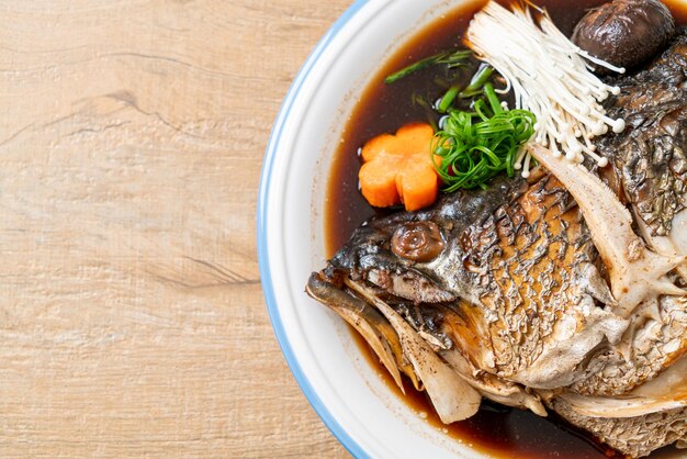 Boiled Fish Head with Soy Sauce