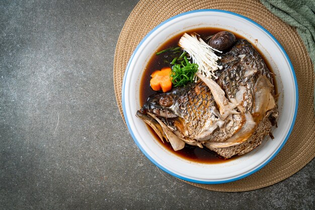 Boiled Fish Head with Soy Sauce