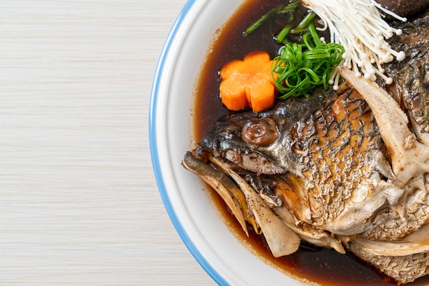 Boiled Fish Head with Soy Sauce