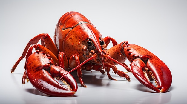 Boiled lobster on white backgroundgenerative ai