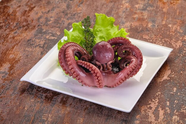 Boiled octopus with herbs
