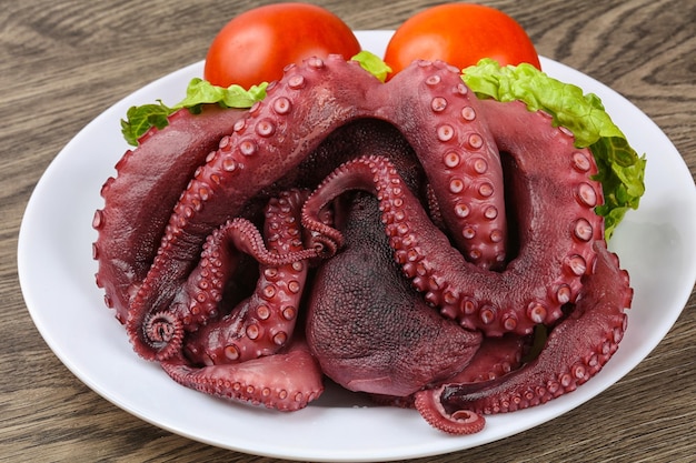 Boiled octopus