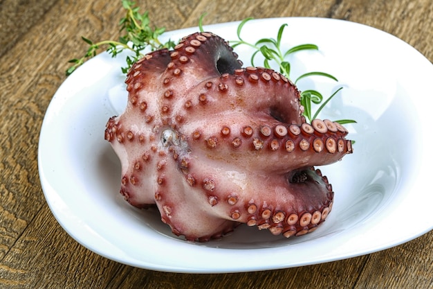 Boiled octopus