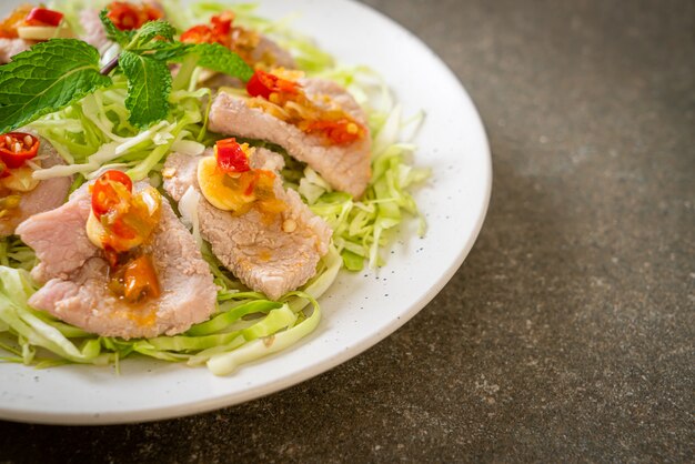 Boiled Pork with Lime Garlic and Chili Sauce