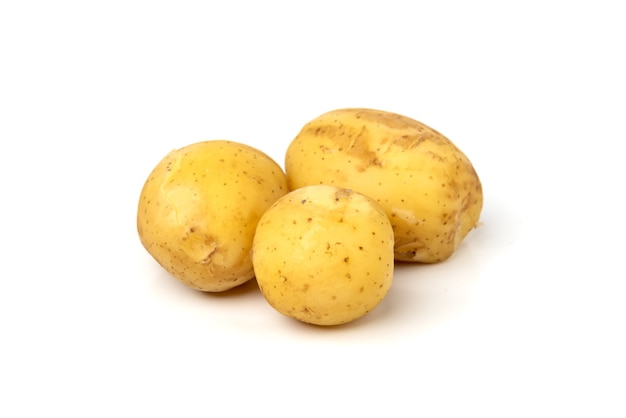 Boiled potato isolated on white.