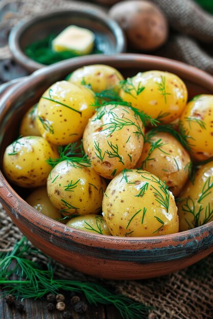 boiled potatoes with herbs Generative AI