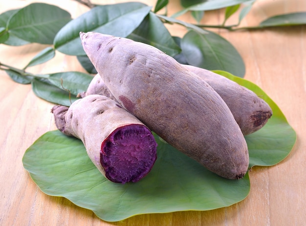 Boiled purple sweet yam