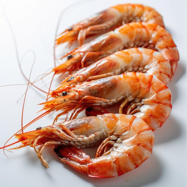 Photo boiled shrimp isolated on white background