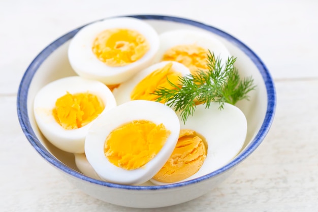 Photo boiled sliced egg food photo