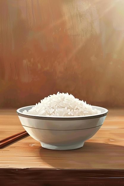 boiled white rice with herbs Generative AI