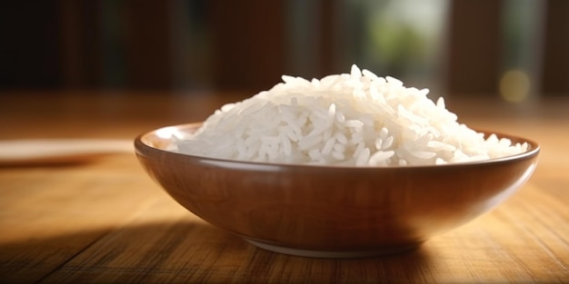 boiled white rice with herbs Generative AI