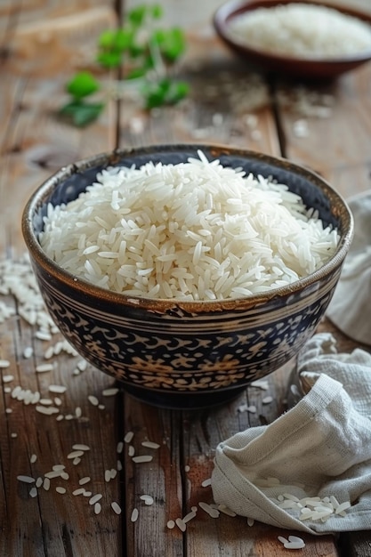 boiled white rice with herbs Generative AI