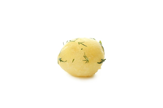 Boiled young potato isolated on white background