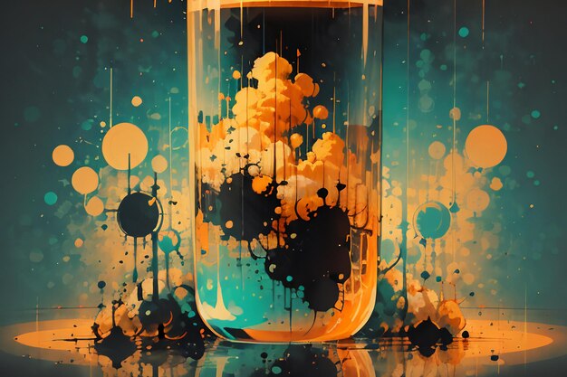 Photo boiling bubble cloud in glass bottle abstract picture wallpaper background illustration