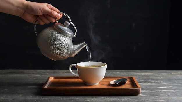 Boiling hot water for tea arrangement