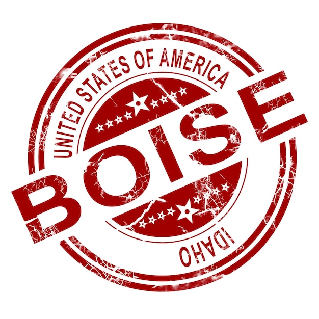 Boise stamp with white background
