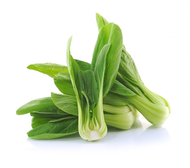 Bok choy chinese cabbage on white