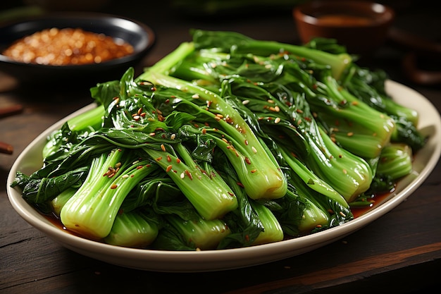 Foto bok choy stir fry ricetta vegana fotografia alimentare