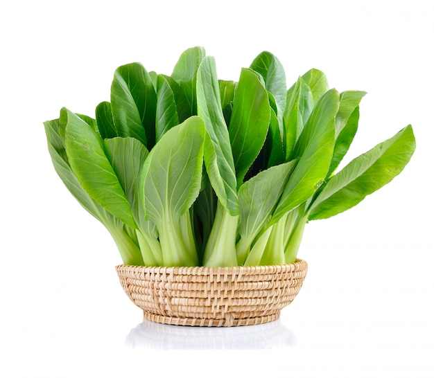 Bok choy vegetable isolated on white