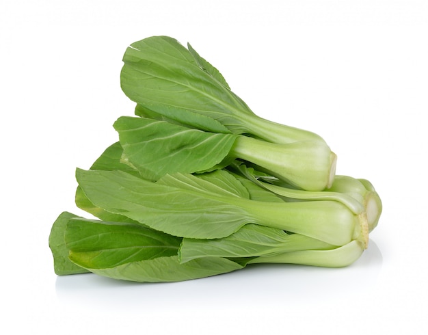 Bok choy vegetable on white background