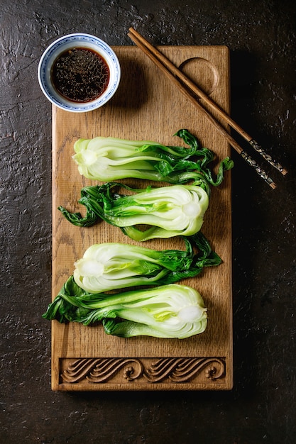 Foto bok choy con riso