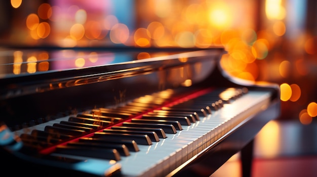 Bokeh background enhances piano keys Generative Ai