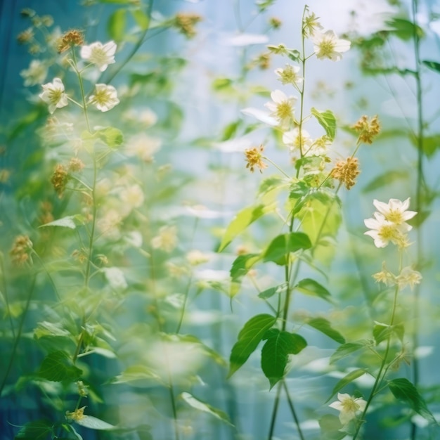 bokeh background of green leaves